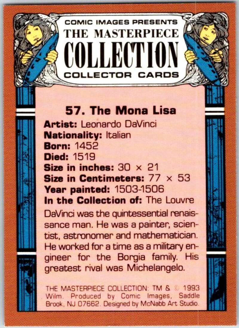 1993 Masterpiece Collection # 57. The Mona Lisa  V48106