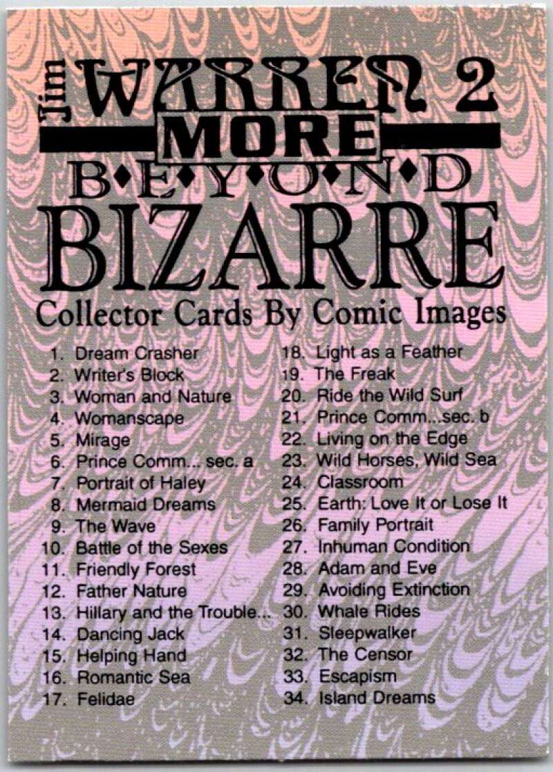 1994 Jim Warrer 2 Comic #90. Checklist  V48253