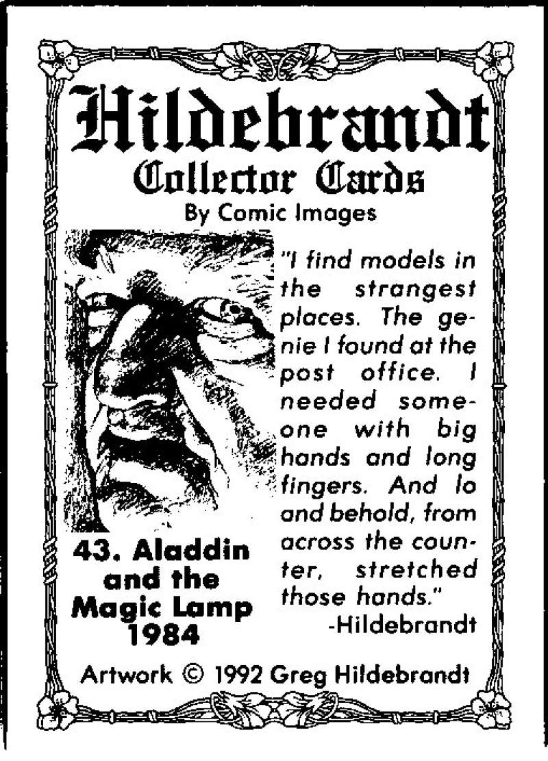 1992 Greg Hildebrandt Comic # 43. Aladdin and the Magic Lamp 1984  V48416