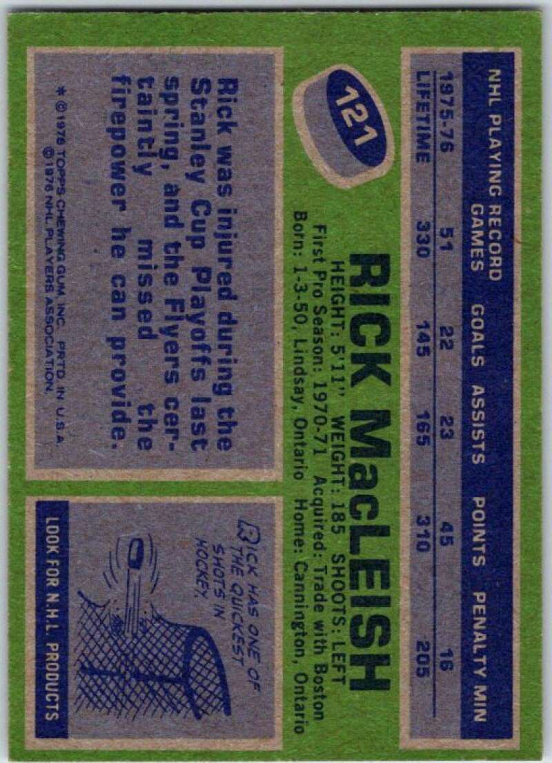 1976-77 Topps #121 Rick MacLeish   V49194