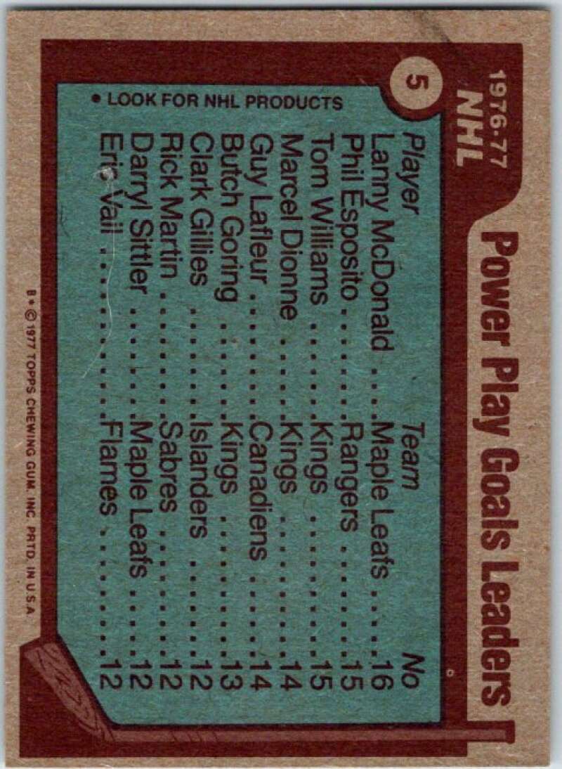 1977-78 Topps #5 McDonald/Esposito/Williams LL  V49237