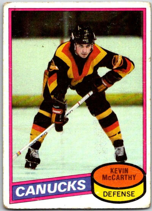 1980-81 Topps #21 Kevin McCarthy  Vancouver Canucks  V49483