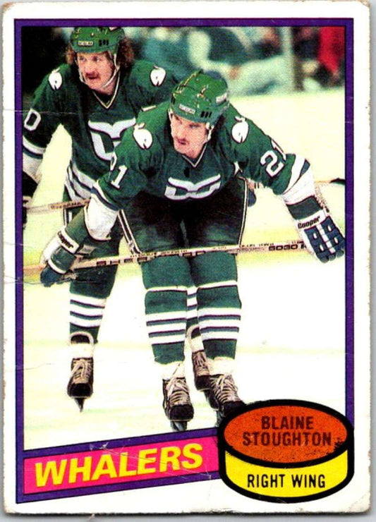 1980-81 Topps #30 Blaine Stoughton  Hartford Whalers  V49498