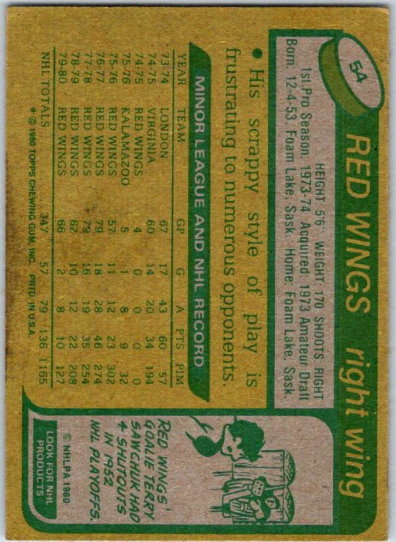 1980-81 Topps #54 Dennis Polonich  Detroit Red Wings  V49549