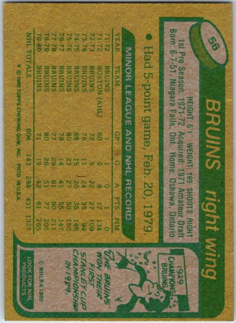 1980-81 Topps #56 Terry O'Reilly  Boston Bruins  V49557