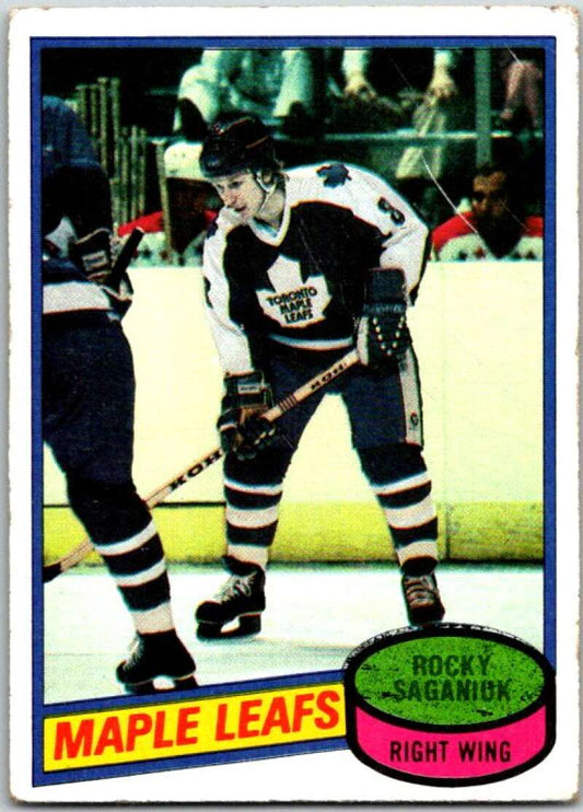 1980-81 Topps #64 Rocky Saganiuk  RC Rookie Toronto Maple Leafs  V49572