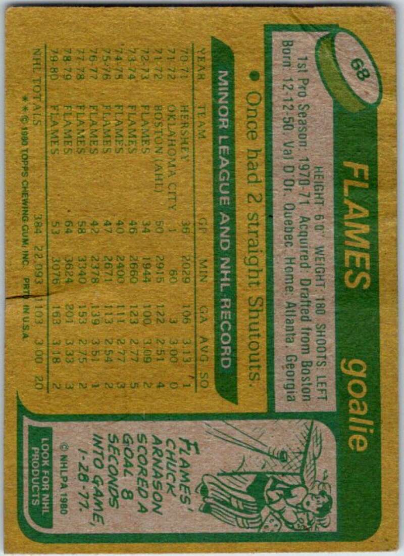 1980-81 Topps #68 Dan Bouchard  Atlanta Flames  V49577