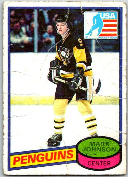 1980-81 Topps #69 Mark Johnson OLY  RC Rookie Pittsburgh Penguins  V49578