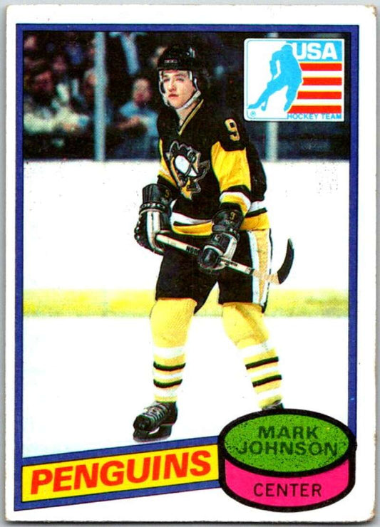1980-81 Topps #69 Mark Johnson OLY  RC Rookie Pittsburgh Penguins  V49581