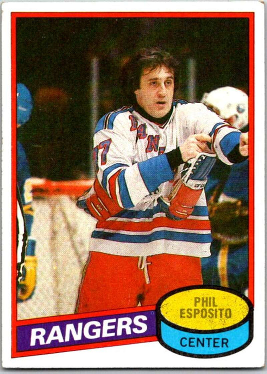 1980-81 Topps #100 Phil Esposito  New York Rangers  V49648