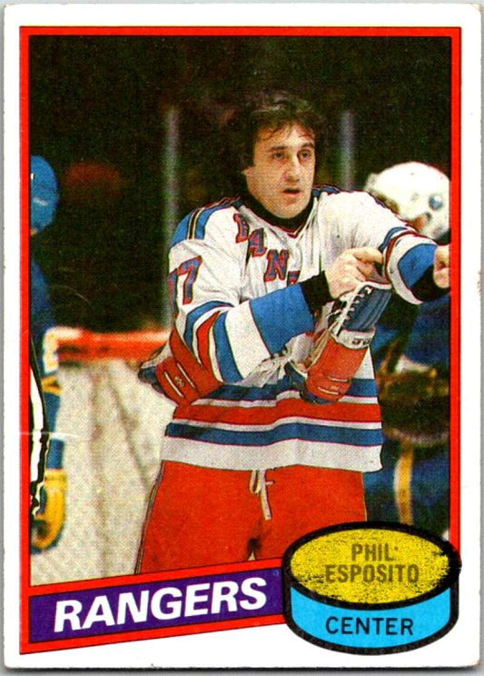 1980-81 Topps #100 Phil Esposito  New York Rangers  V49649