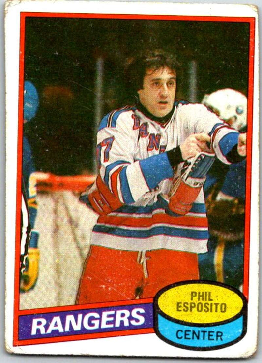 1980-81 Topps #100 Phil Esposito  New York Rangers  V49651