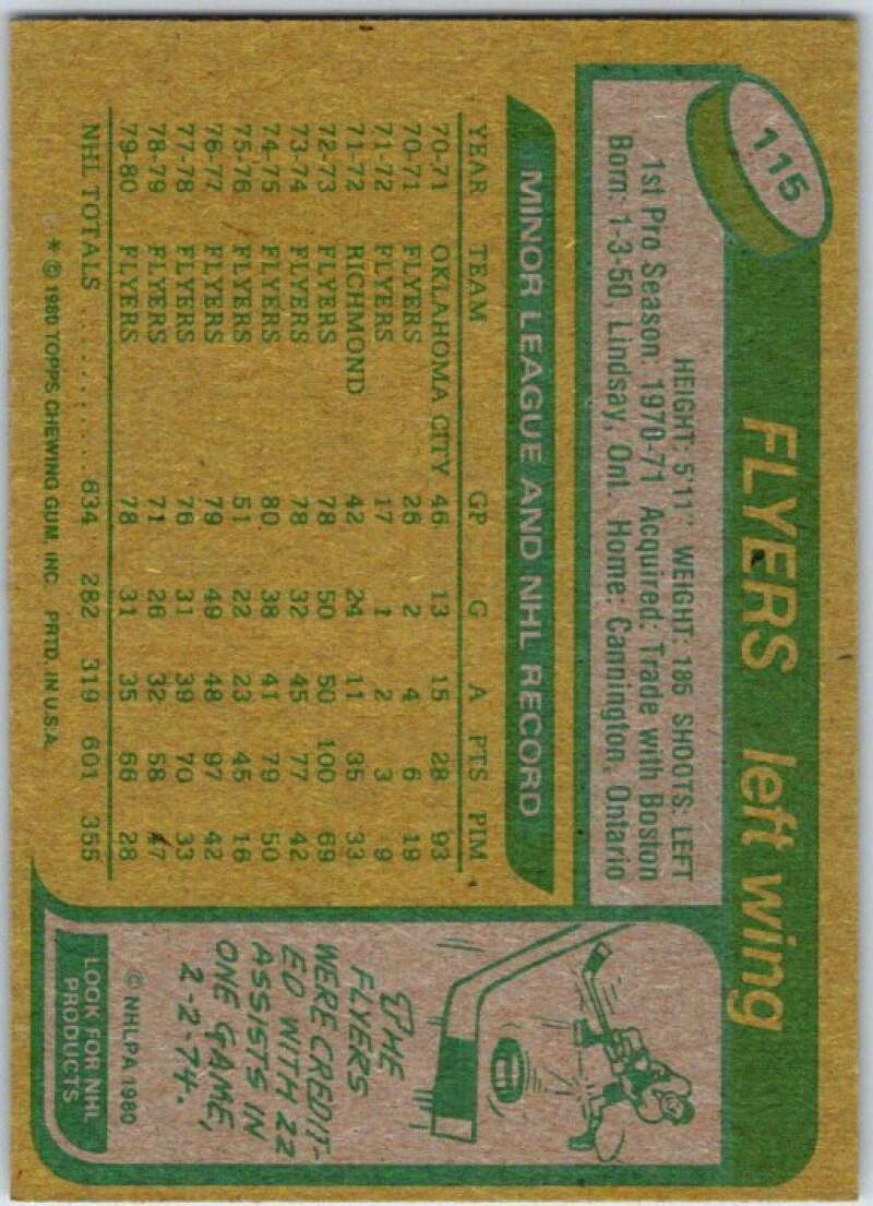 1980-81 Topps #115 Rick MacLeish  Philadelphia Flyers  V49679