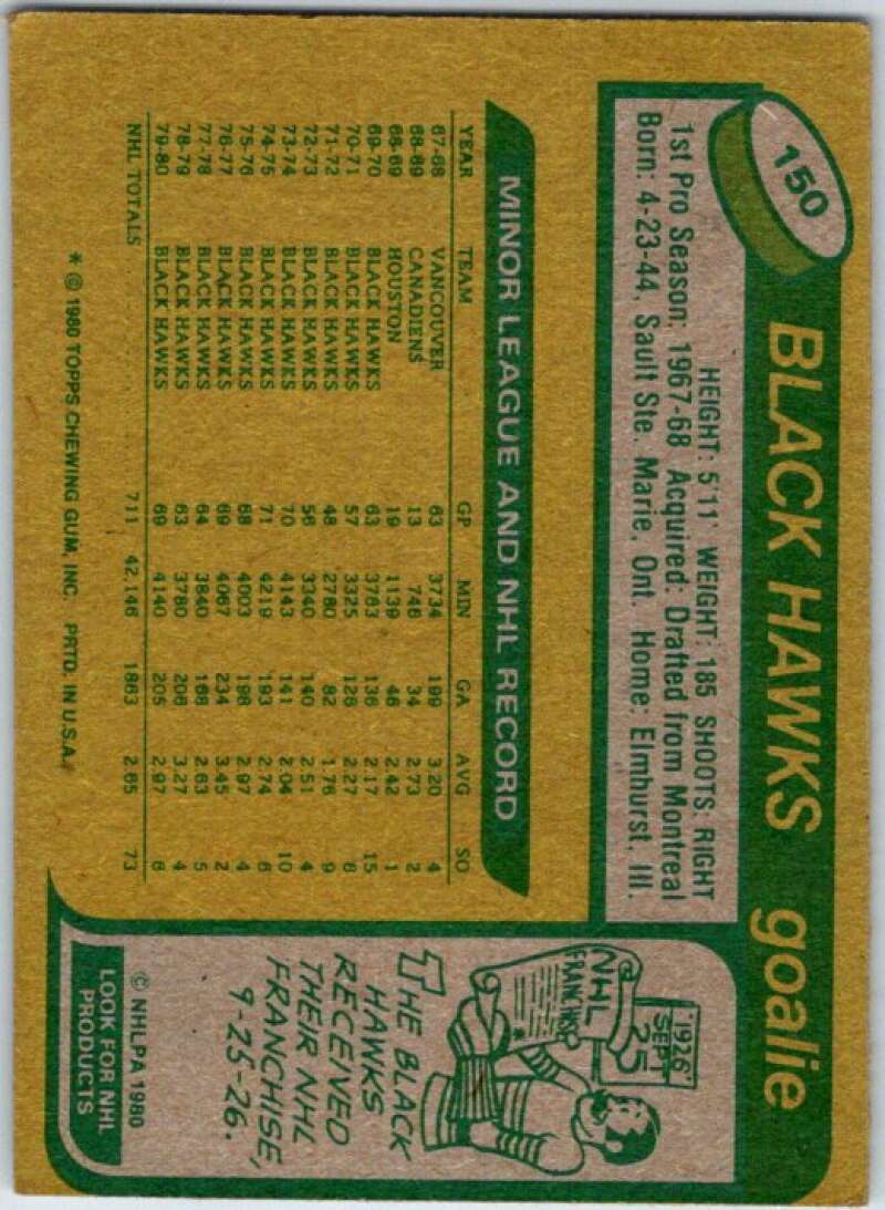 1980-81 Topps #150 Tony Esposito  Chicago Blackhawks  V49753