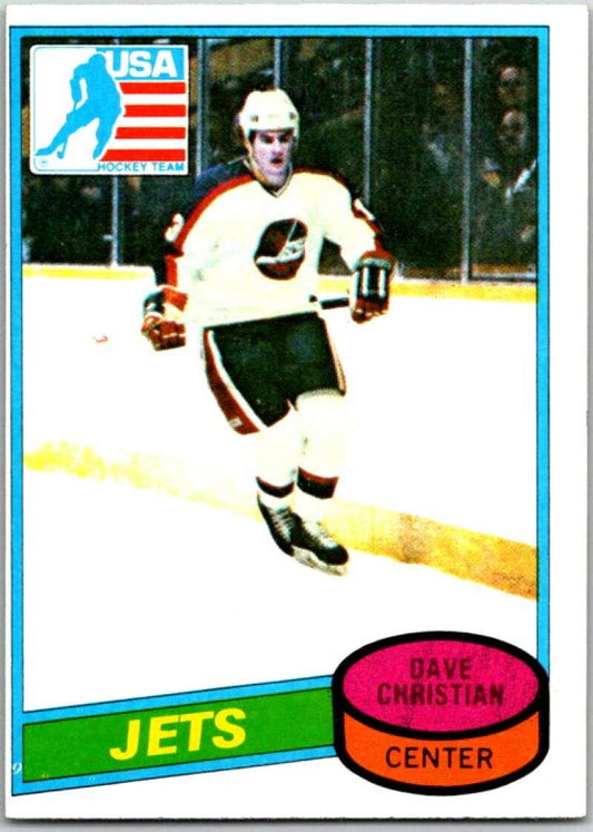 1980-81 Topps #176 Dave Christian OLY  RC Rookie Winnipeg Jets  V49809
