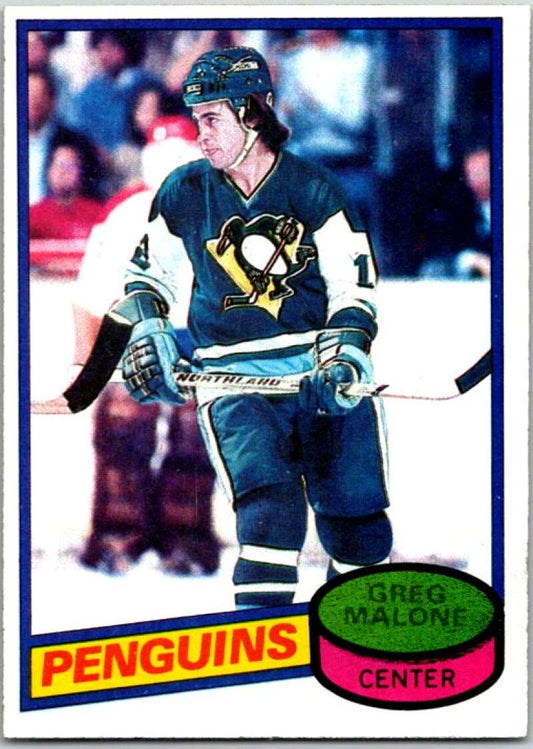 1980-81 Topps #186 Greg Malone  Pittsburgh Penguins  V49823