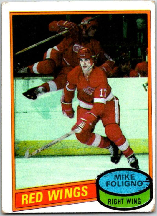 1980-81 Topps #187 Mike Foligno  RC Rookie Detroit Red Wings  V49824