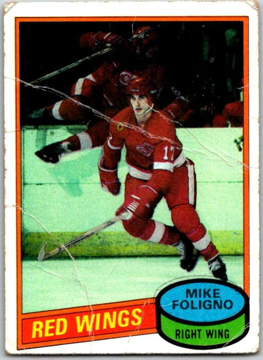 1980-81 Topps #187 Mike Foligno  RC Rookie Detroit Red Wings  V49825
