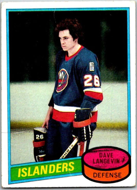 1980-81 Topps #188 Dave Langevin  RC Rookie New York Islanders  V49829