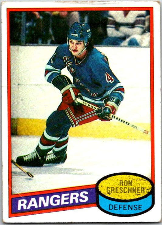1980-81 Topps #248 Ron Greschner  New York Rangers  V49983
