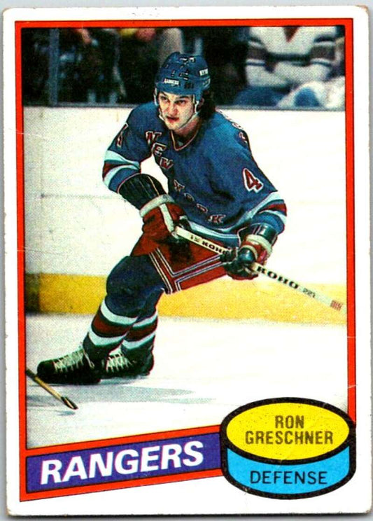 1980-81 Topps #248 Ron Greschner  New York Rangers  V49985