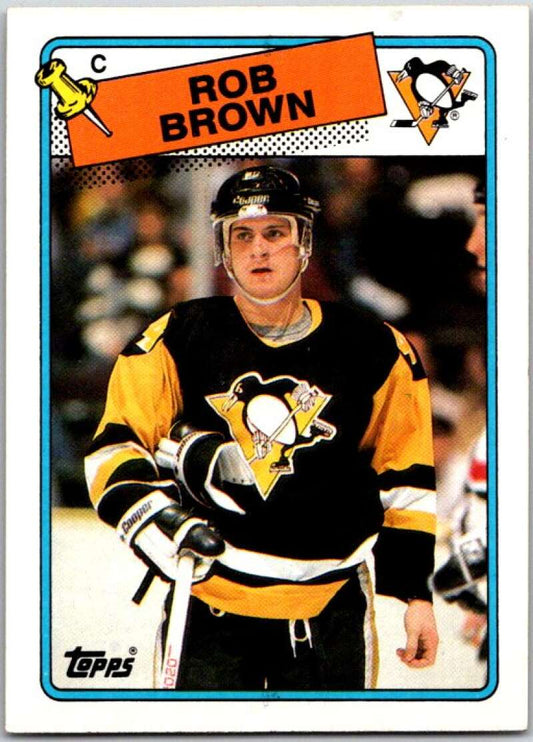 1988-89 Topps #109 Rob Brown  RC Rookie Pittsburgh Penguins  V50261