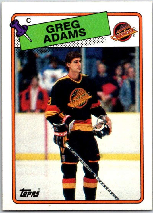 1988-89 Topps #162 Greg Adams  Vancouver Canucks  V50274