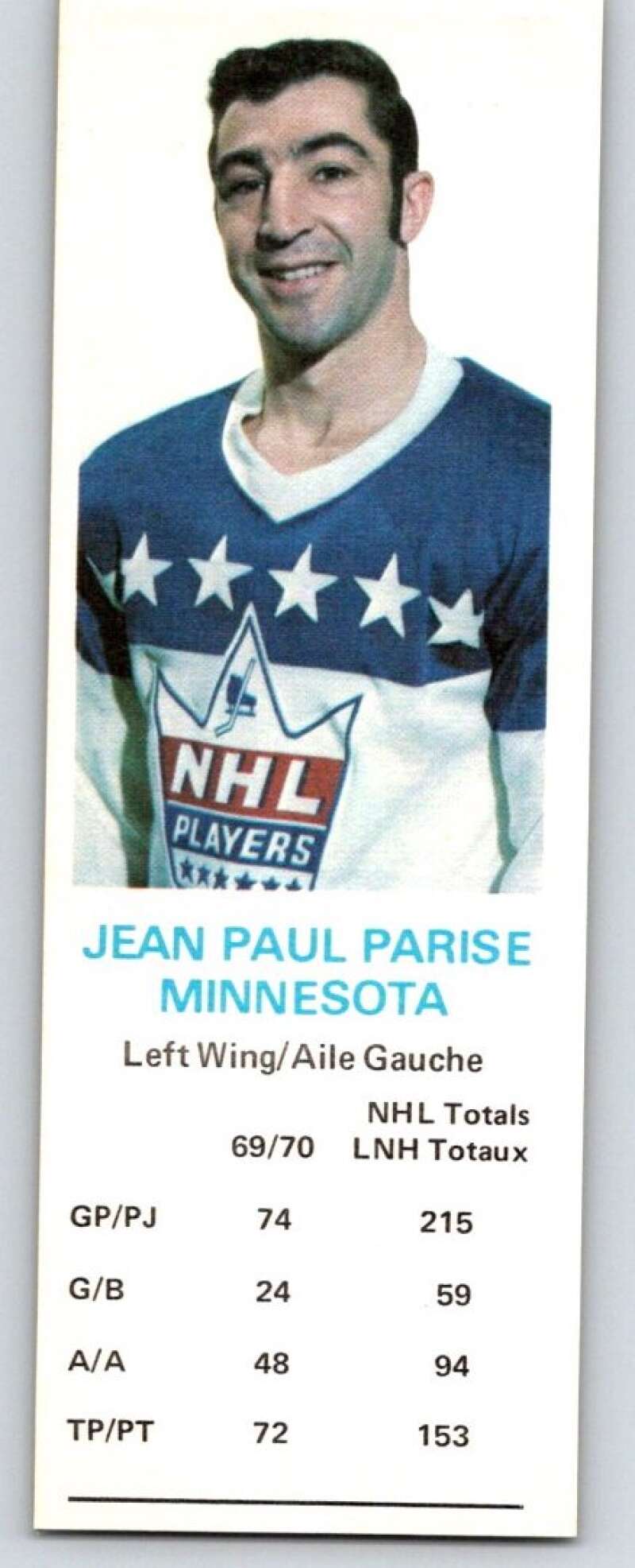 1970-71 Dad's Cookies #96 J.P. Parise  Minnesota North Stars  X355