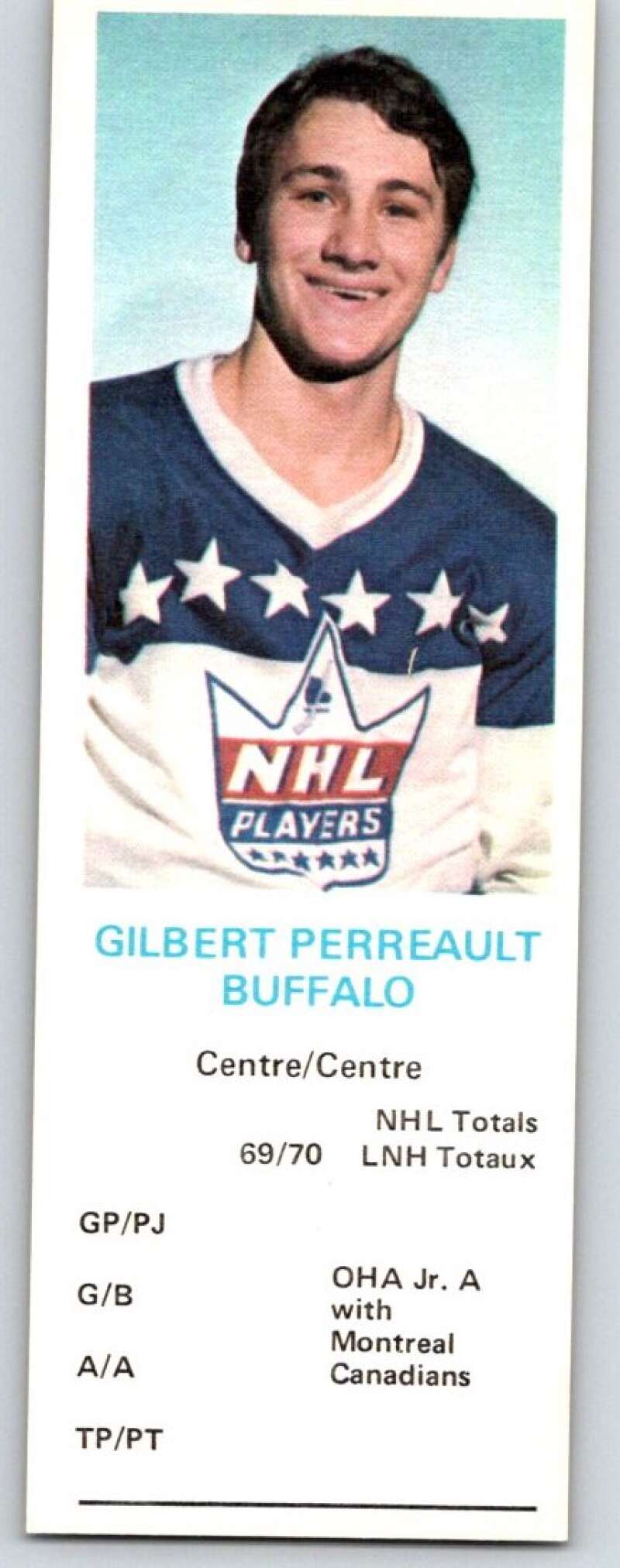 1970-71 Dad's Cookies #99 Gilbert Perreault  Buffalo Sabres  X360