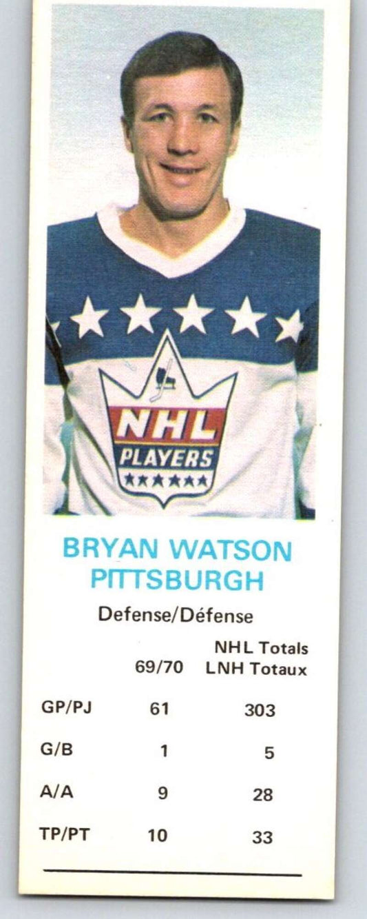 1970-71 Dad's Cookies #137 Bryan Watson  Pittsburgh Penguins  X422