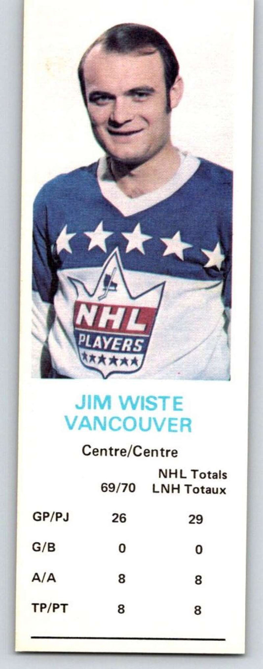 1970-71 Dad's Cookies #142 Jim Wiste  Vancouver Canucks  X432