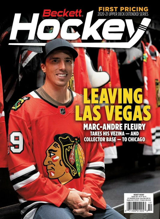 October 2021 Beckett Hockey Monthly Magazine - Fleury Blackhawks Cover