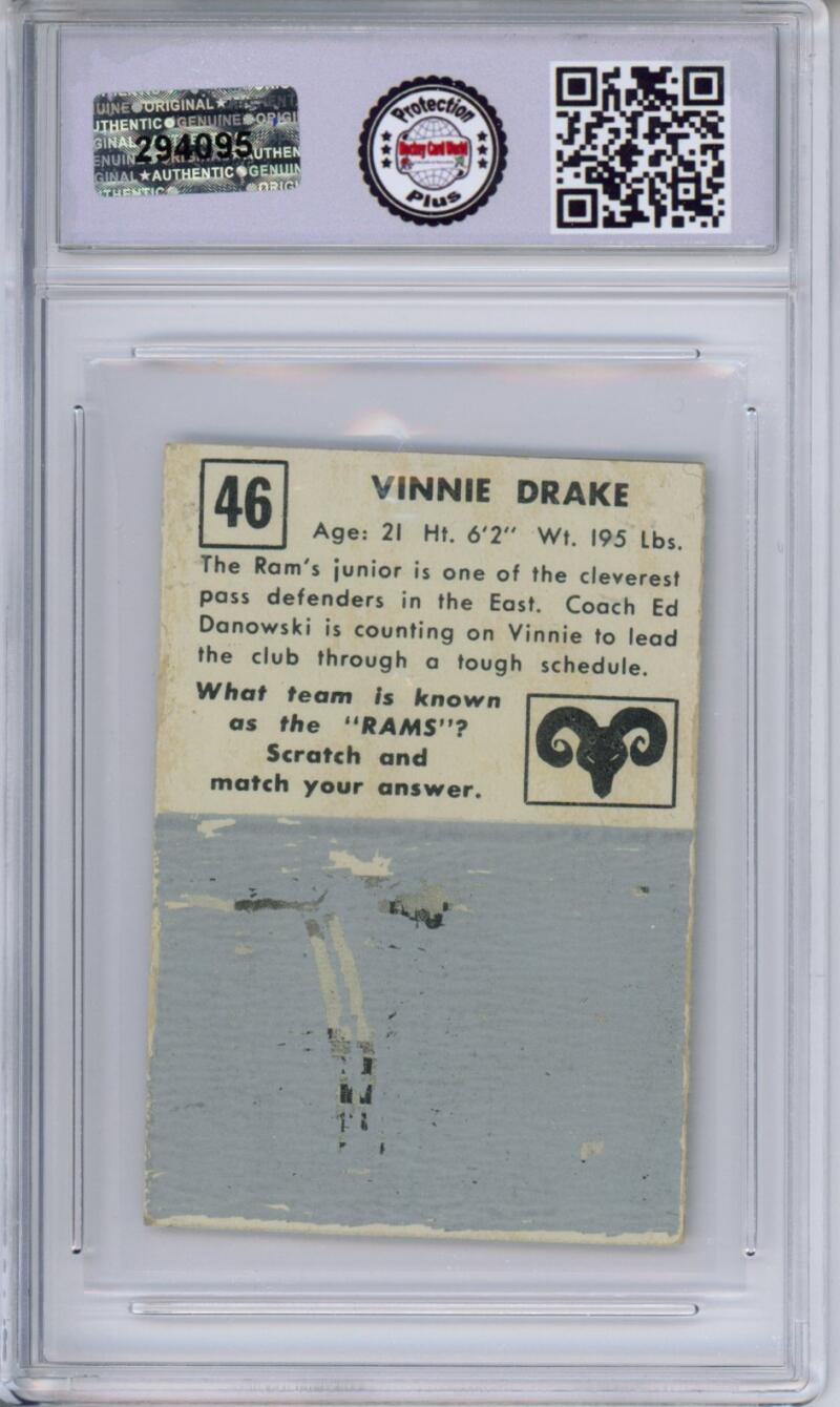 HCWPP - 1951 Topps Magic #46 Vinnie Drake UNSCRATCHED Football NFL - 294095