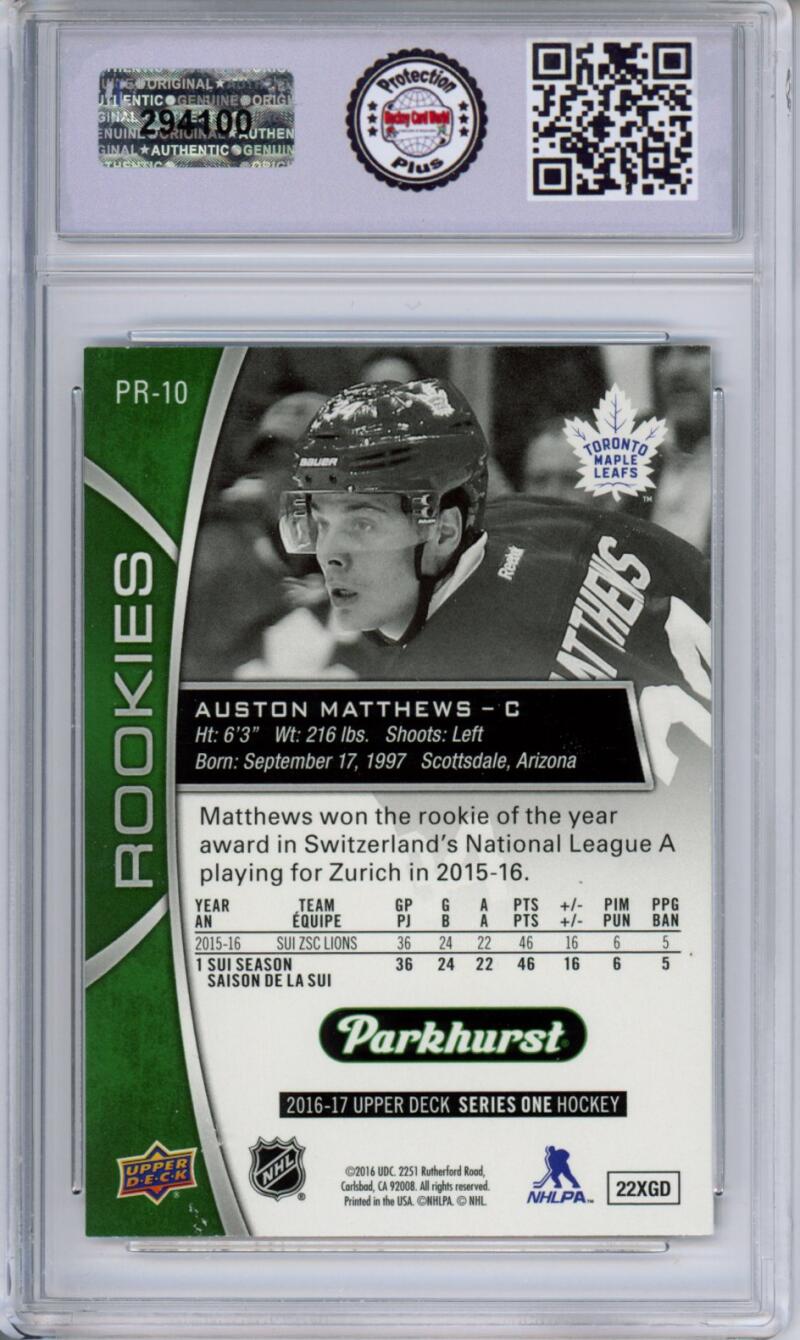 HCWPP - 2016-17 Upper Deck Parkhurst #PR-10 Auston Matthews Rookie RC - 294100