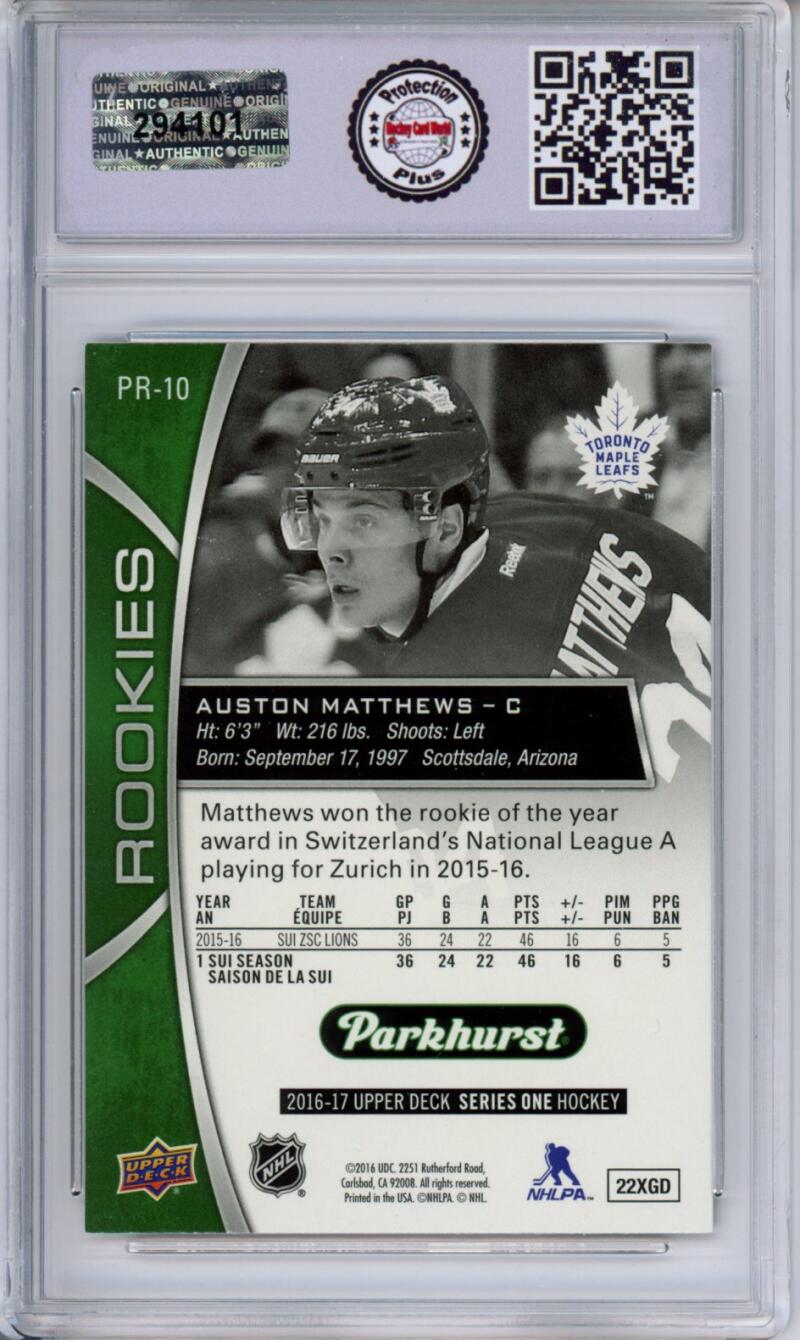 HCWPP - 2016-17 Upper Deck Parkhurst #PR-10 Auston Matthews Rookie RC - 294101