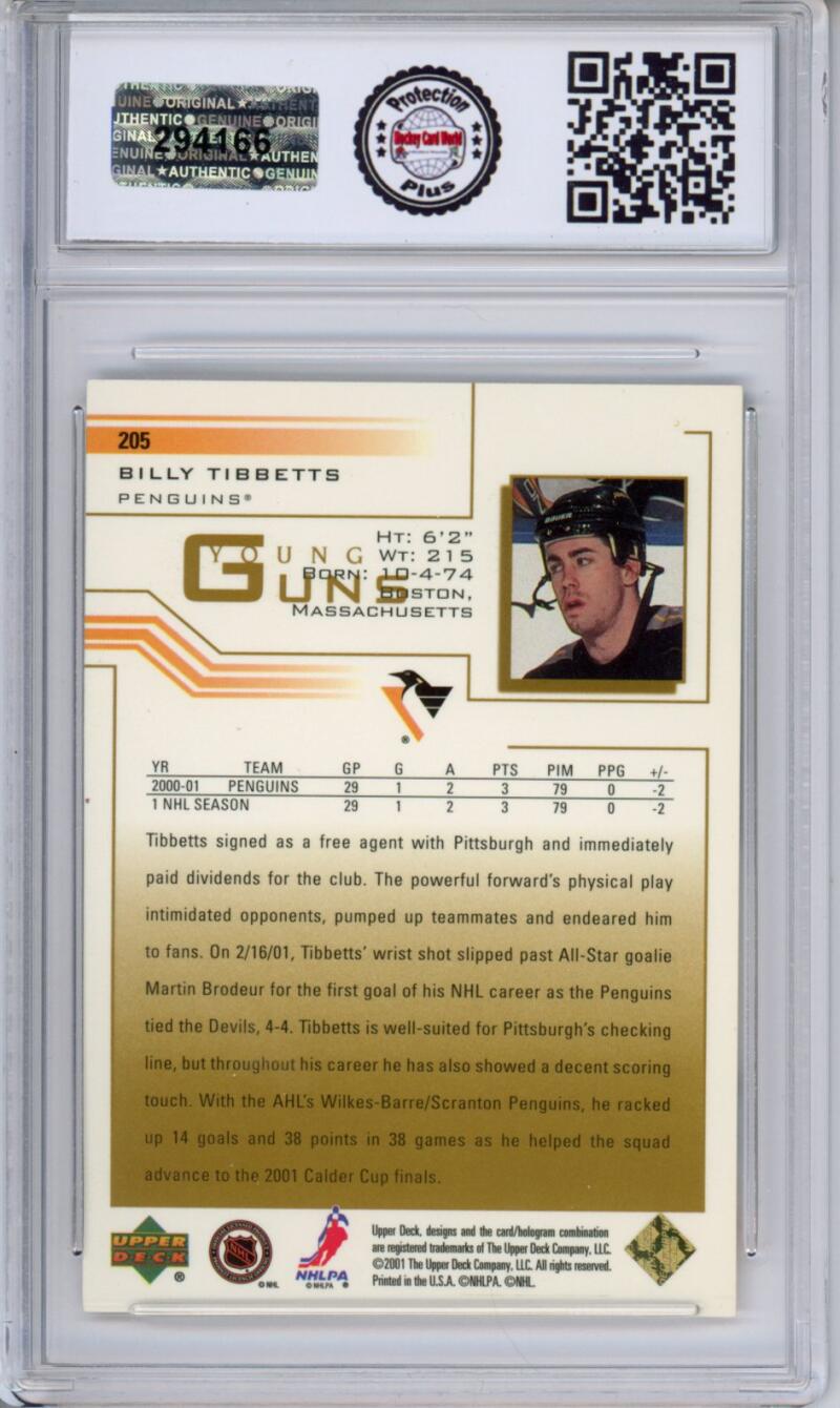 HCWPP - 2001-02 Upper Deck YG Exclusives BILLY TIBBETTS 19/50 RC - 294166