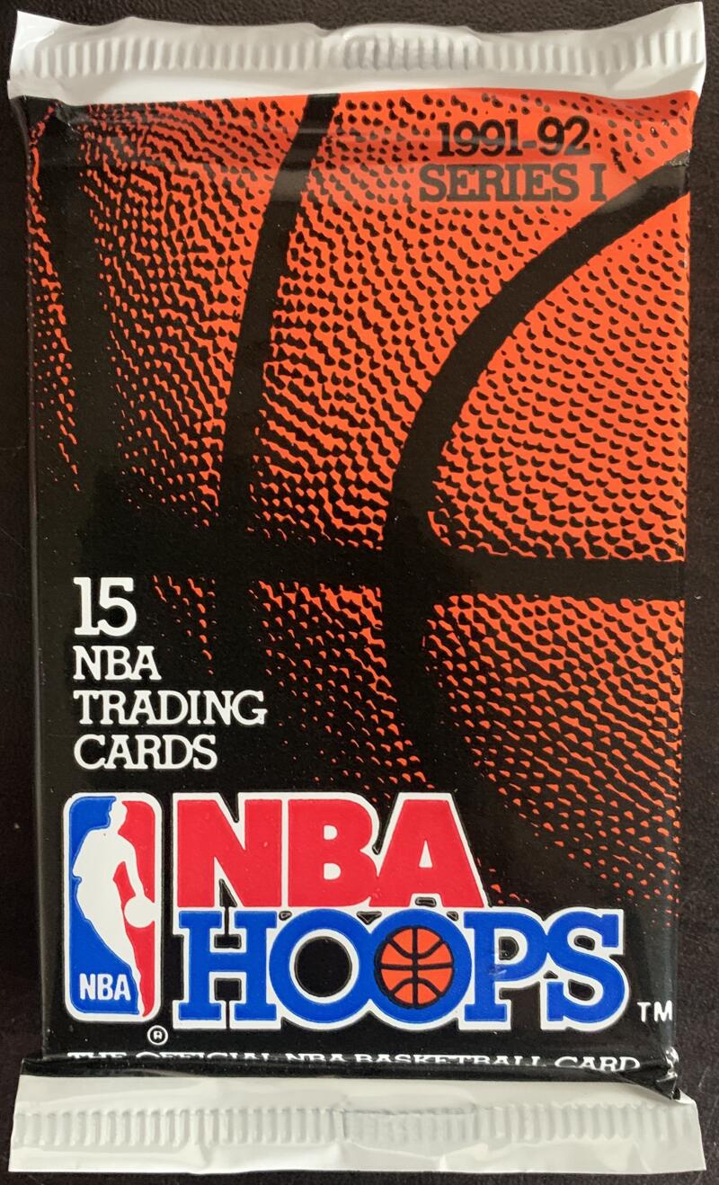 1991-92 NBA Hoops Series 1 Basketball 15 Card Pack Factory Sealed