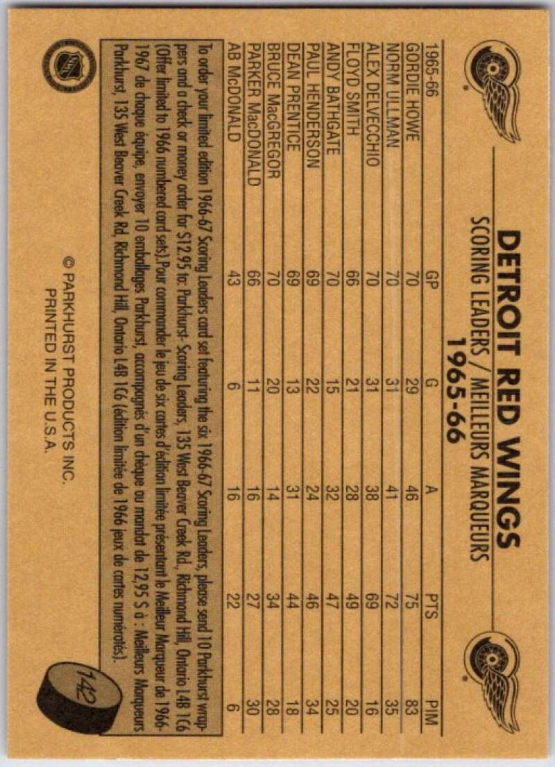 1995-96 Parkhurst '66-67 #142 Gordie Howe LL  Detroit Red Wings  V50791
