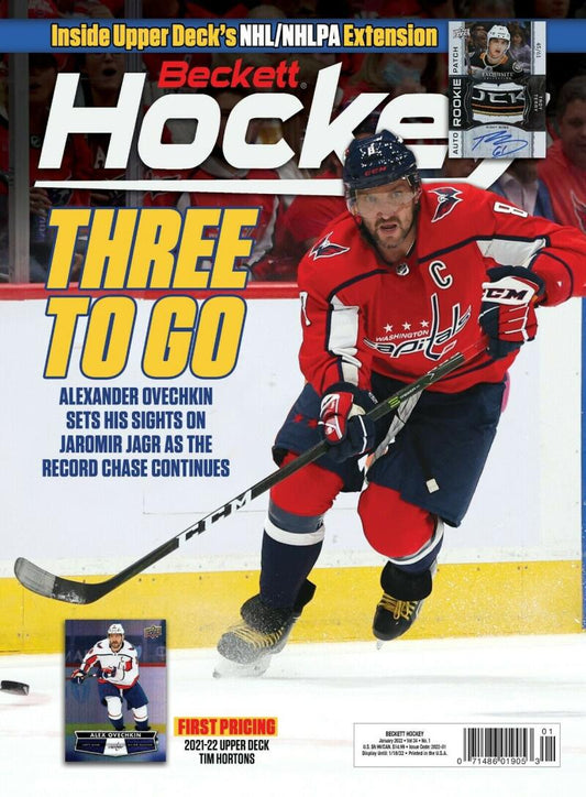 January 2022 Beckett Hockey Monthly Magazine - Alex Ovechkin Capitals Cover