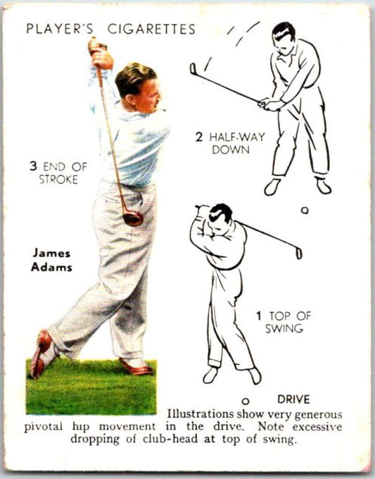 1939 John Player & Sons Cigarettes Golf #1 James Adams  V50990