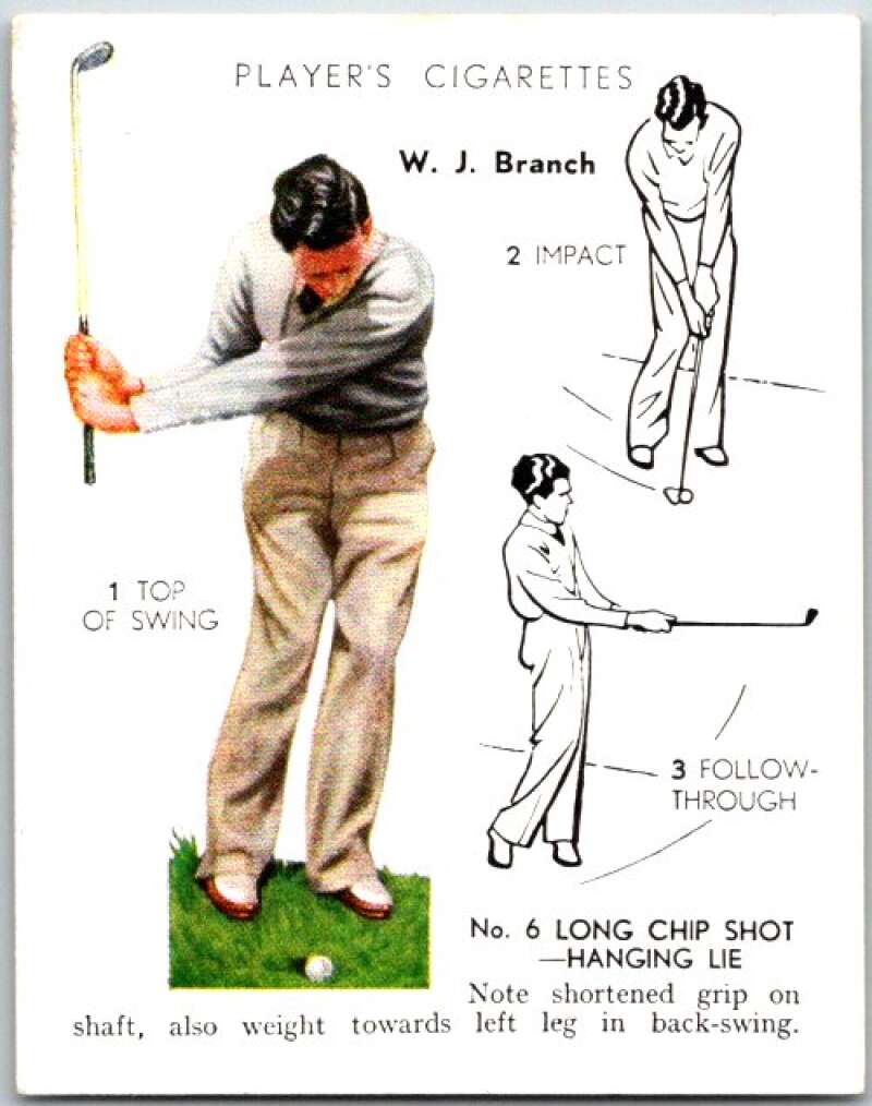 1939 John Player & Sons Cigarettes Golf #5 W.J. Branch  V50994