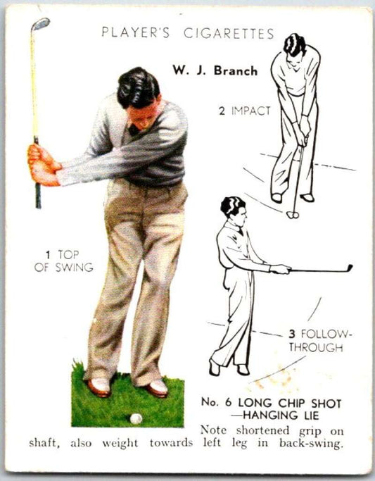 1939 John Player & Sons Cigarettes Golf #5 W.J. Branch  V50995