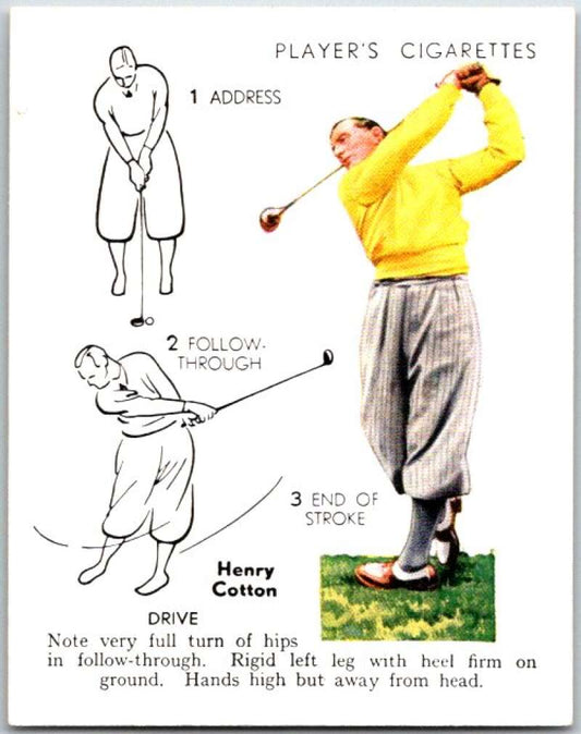 1939 John Player & Sons Cigarettes Golf #9 Henry Cotton  V50998