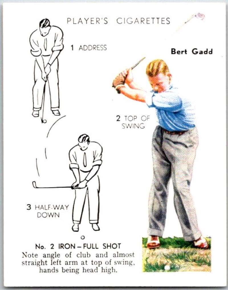 1939 John Player & Sons Cigarettes Golf #16 Bert Gadd  V51006
