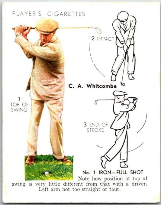 1939 John Player & Sons Cigarettes Golf #24 C.A. Whitcombe  V51015