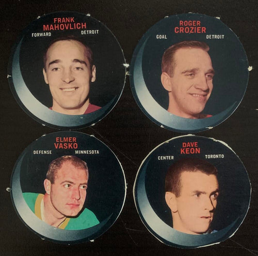 1968-69 O-Pee-Chee Hockey Puck Stickers Lot of 4 Cards V51018