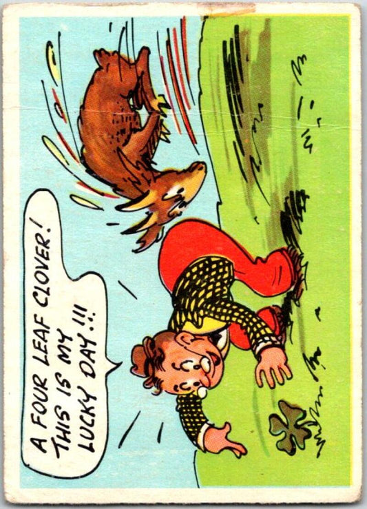 1957 Goofy Postcards #8 A Four Leaf Clover This Is My Lucky Day V51022