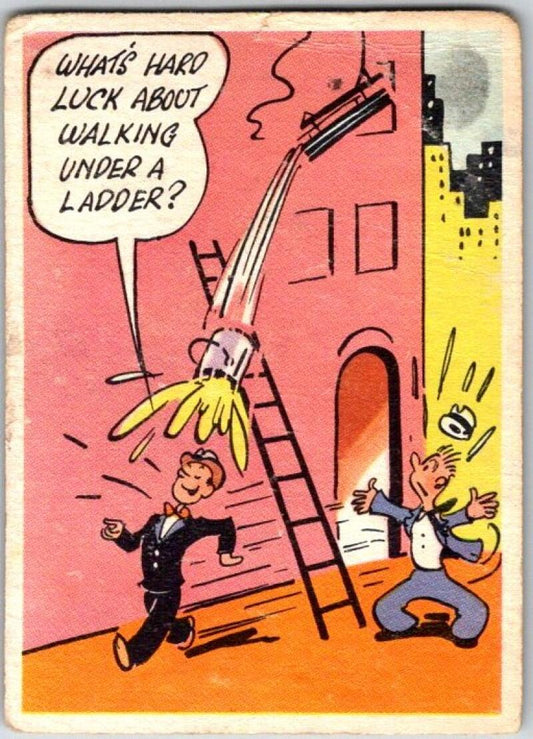1957 Goofy Postcards #57 What's Hard Luck About Walking Under... V51028