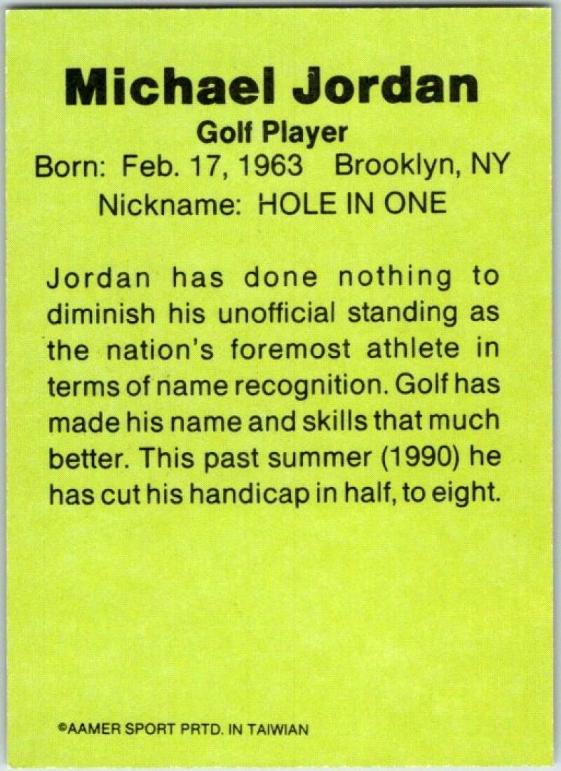 1991 Aamer Michael Jordan Knows Golf - Promo Card  V51070