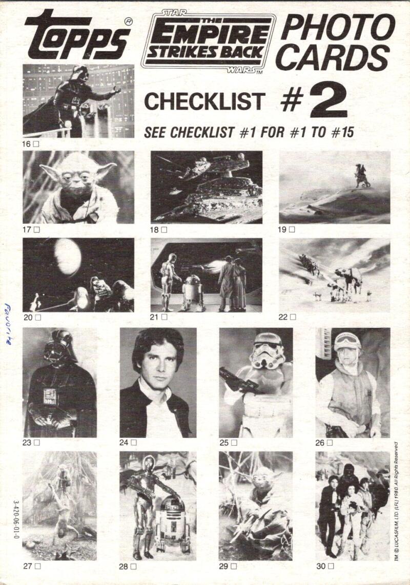 1980 Topps Star Wars Empire Strikes Back Photo 5x7 Card #25 Storm Trooper